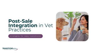 Blog cover for post-sale integration veterinary practice success guide.