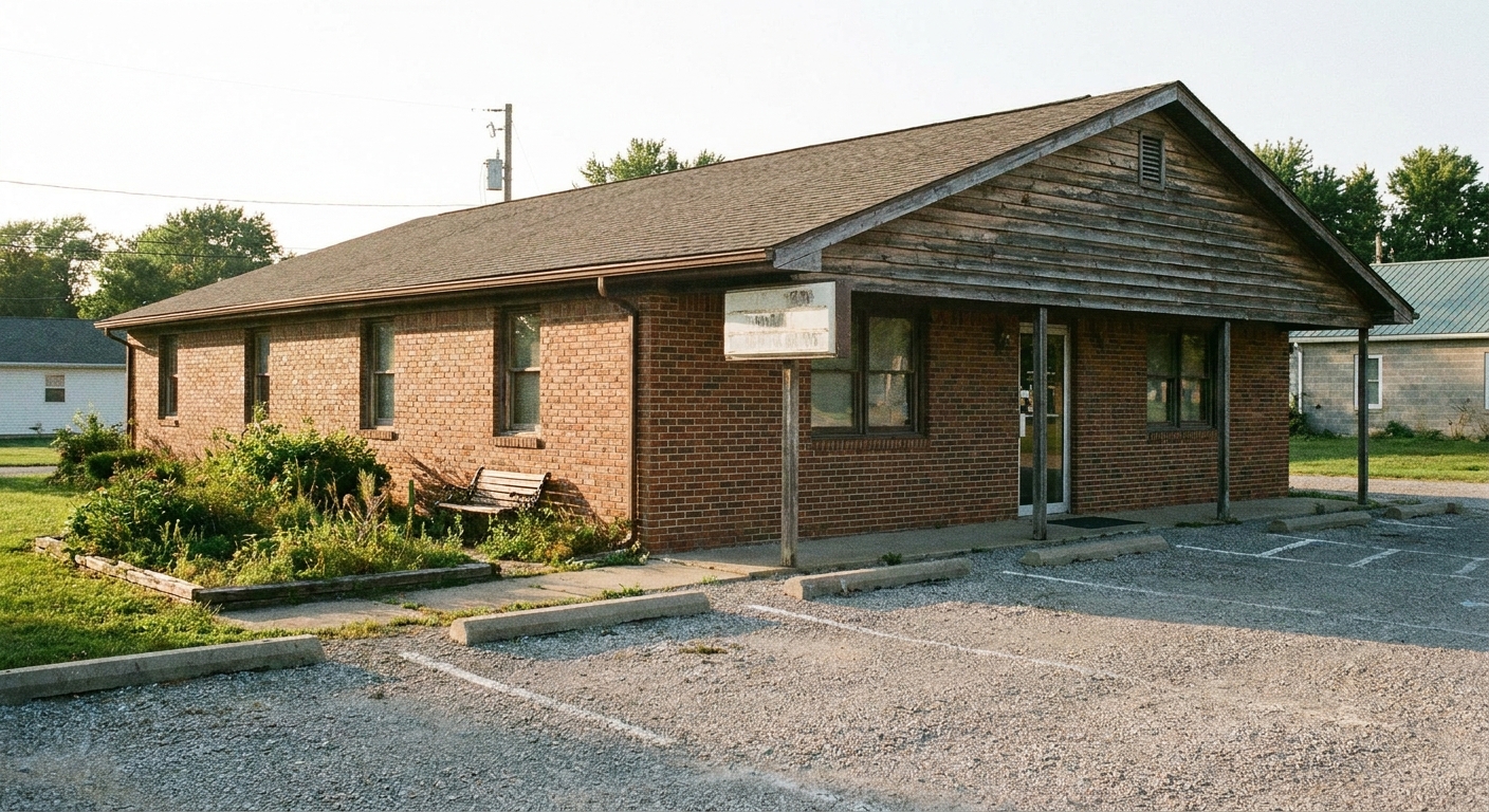Exterior of a modest independent veterinary clinic building, the real estate asset in a veterinary practice sale
