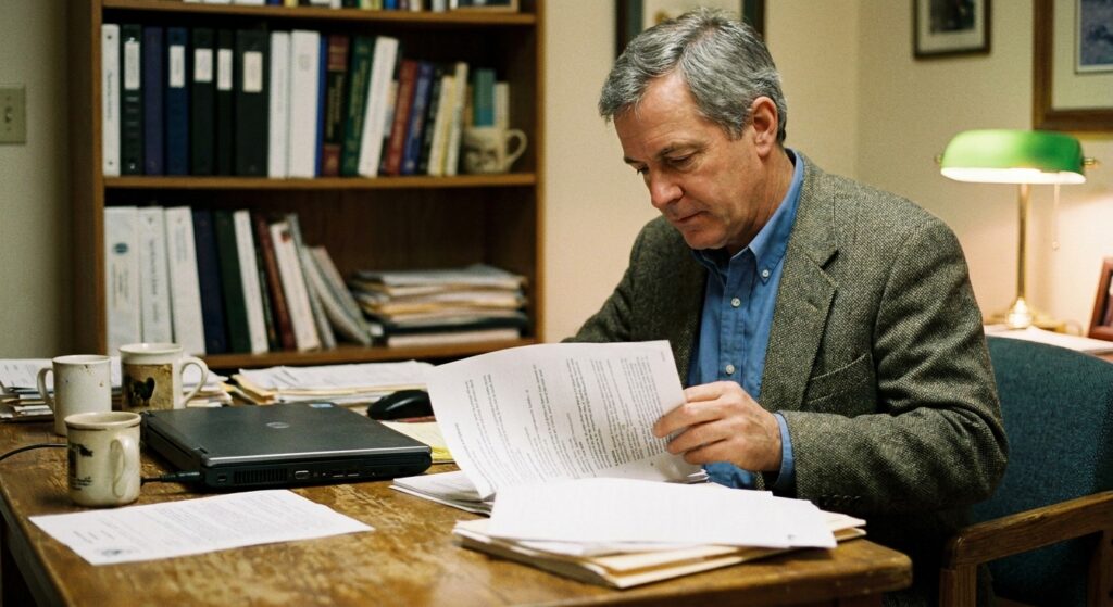 Veterinarian reviewing an acquisition offer for their practice