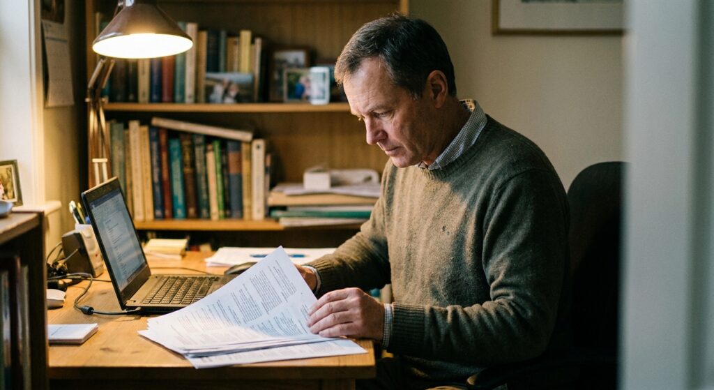 Veterinarian reviewing an acquisition offer for their practice