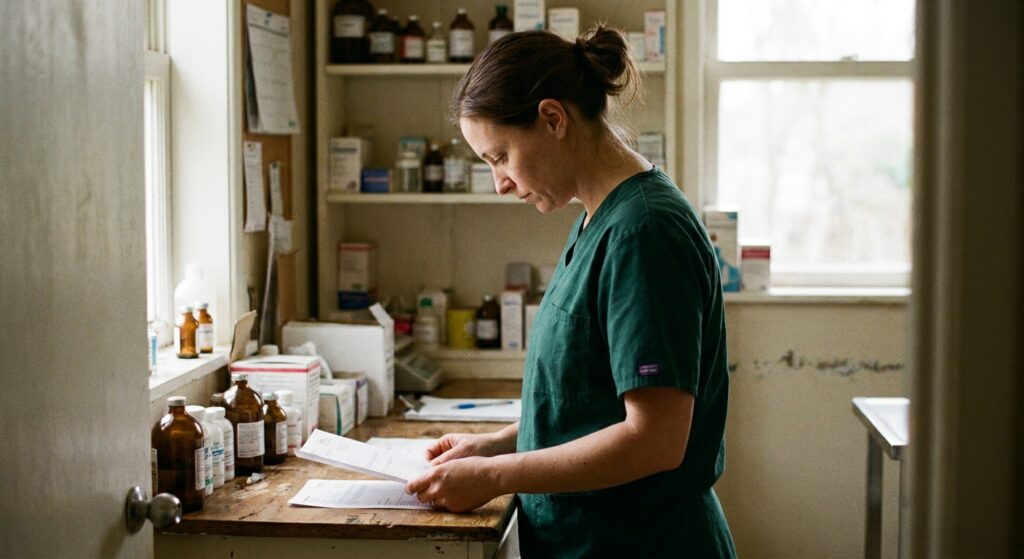 Veterinarian reviewing an acquisition offer for their practice