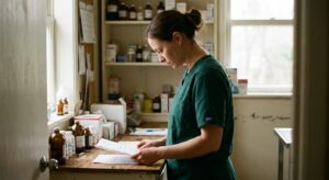 Veterinarian reviewing an acquisition offer for their practice