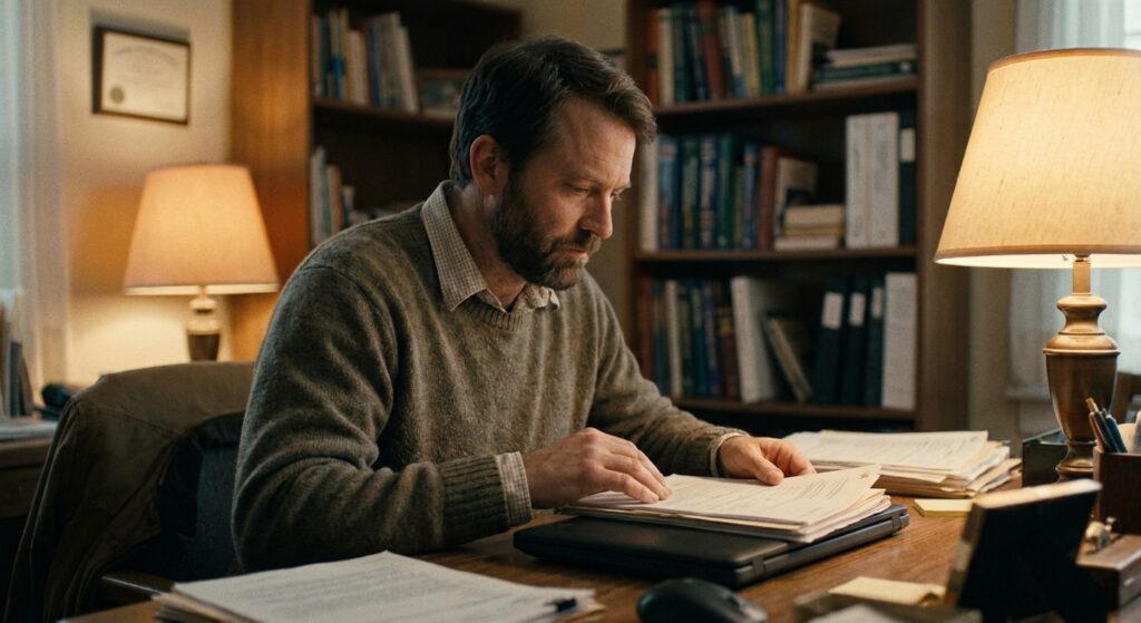 Veterinarian reviewing an acquisition offer for their practice