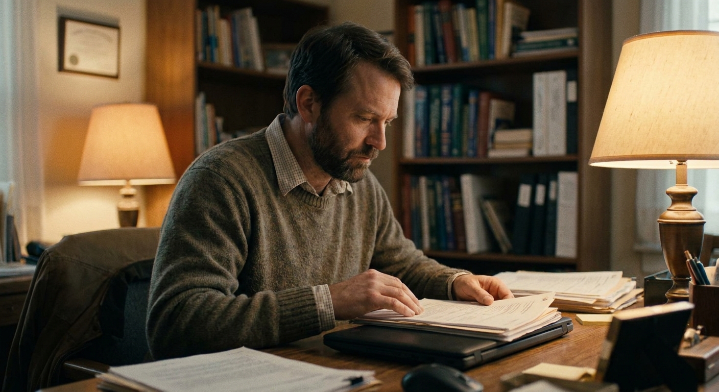Veterinarian reviewing an acquisition offer for their practice