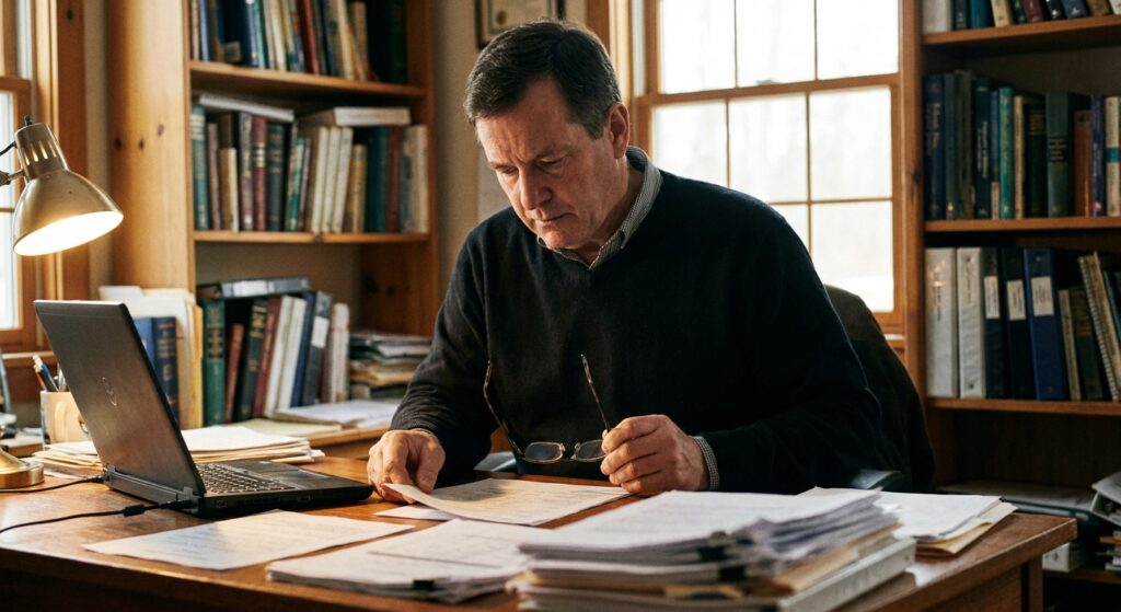 Veterinarian reviewing an acquisition offer for their practice