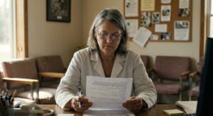 Veterinarian reviewing an acquisition offer for their practice