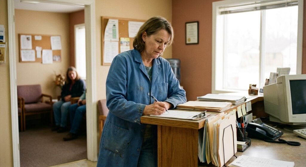 Veterinarian reviewing an acquisition offer for their practice