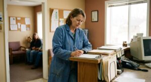 Veterinarian reviewing an acquisition offer for their practice