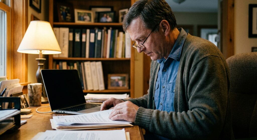 Veterinarian reviewing an acquisition offer for their practice