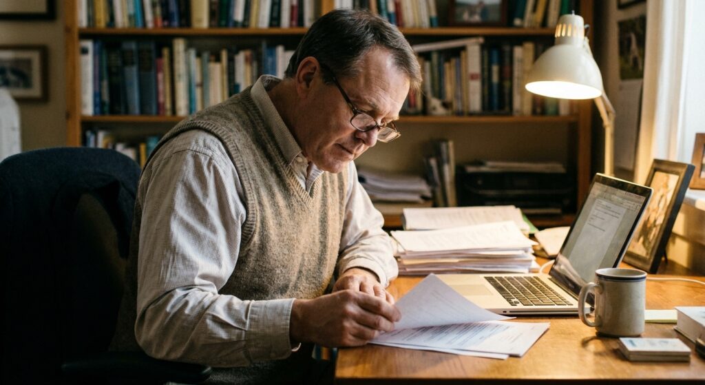 Veterinarian reviewing an acquisition offer for their practice