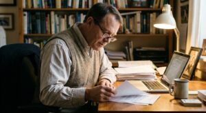 Veterinarian reviewing an acquisition offer for their practice