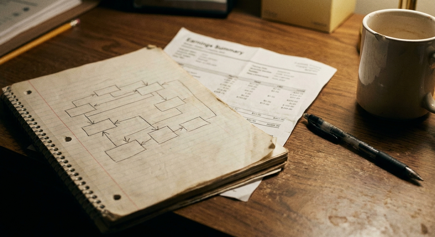 Dental practice financial records on a desk