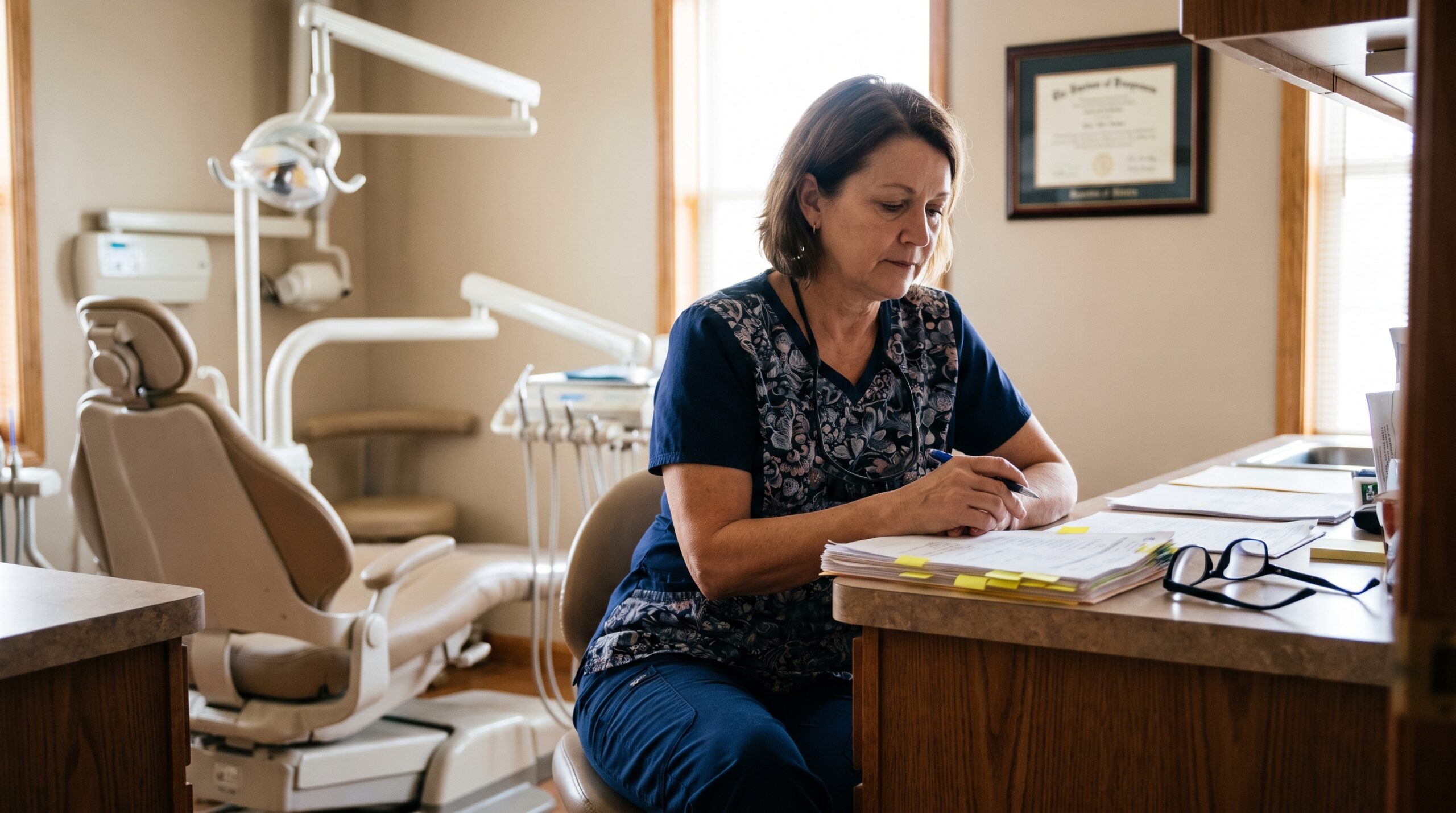 When Your Dental Partner Wants Out: Buy Them Out or Sell Together? - dental practice office scene