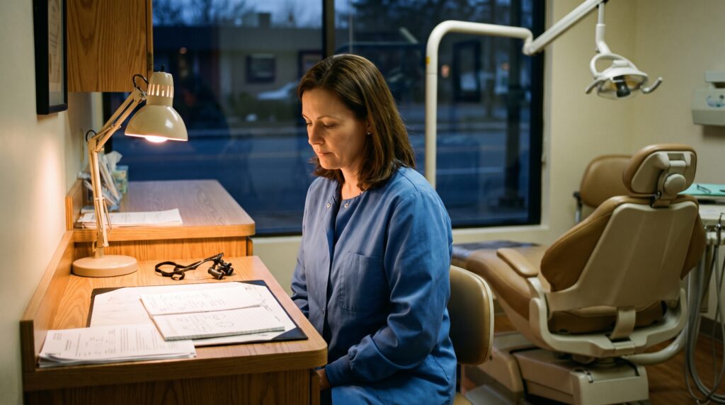 Rollover Equity and Earnouts in a DSO Deal: What You're Really Buying - dental practice office scene